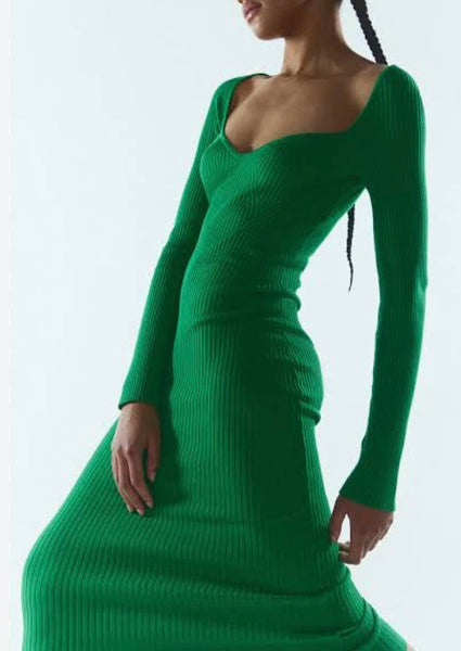 H&M Brand New Ribbed Bodycon Knit Dress - Size Medium