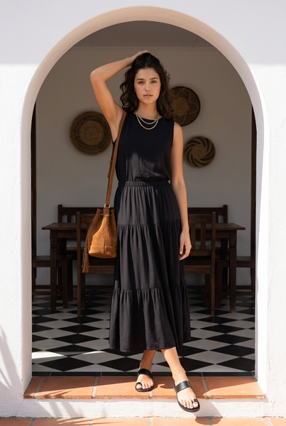Brand New Black Maxi Skirt - Size Medium