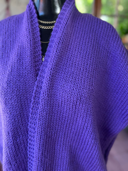 100% Handmade Brand New Knitted Purple Kimono (Short) Free Size