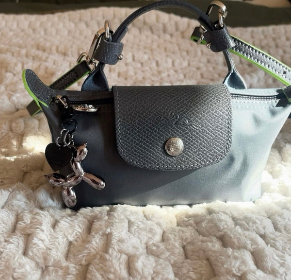 Longchamp LePliage Brand New Pouch Mini Bag (Dark Grey)