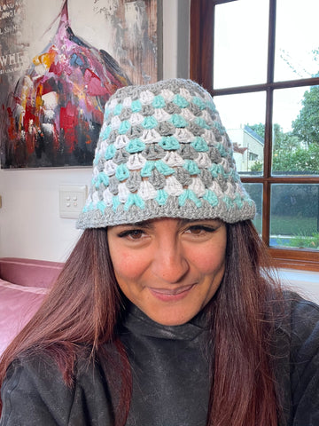 Eden&Marie Mint Green/White/Grey Bucket Hat