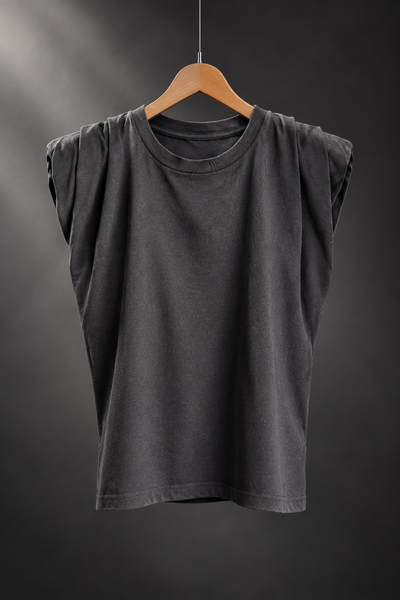 Ladies Black Top with Back Wing Detail in embellishments and Puff Sleeve- Size Large