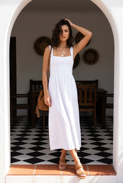 Zara Brand New Linen Summer Cocktail Dress - Size Large