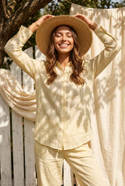 Witchery Brand New Lemon LINEN Shirt - Size 10