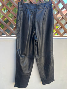 Genuine Leather High Waisted Bootleg Pants - Size 12/14