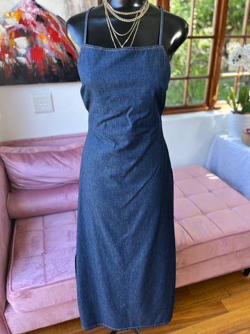 Cotton On Brand New Backless Denim Dress - Size 12