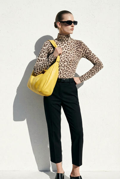H&M Brand New Leopard Print High Neck top - Size Large