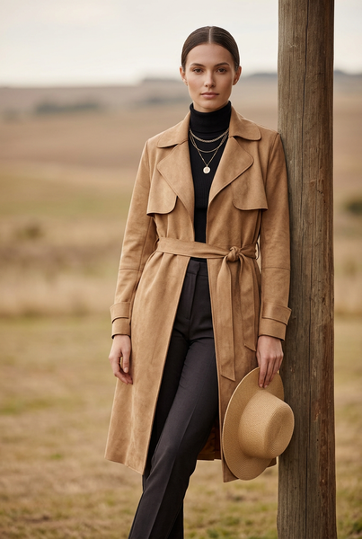 H&M Brand New “Suede Feel” Trench Jacket - Size S/M