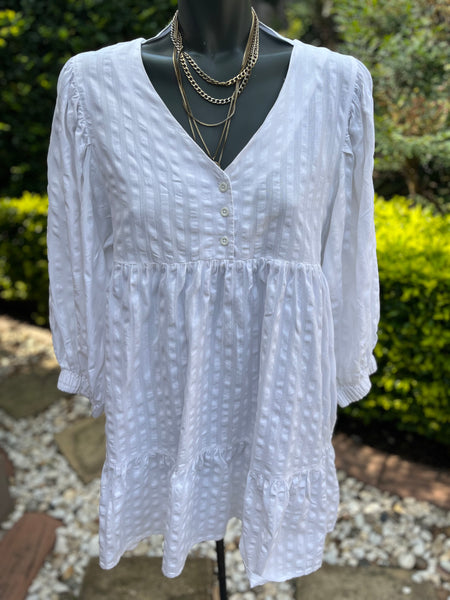 Cotton On White Summer Dress - Size Medium