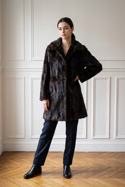 H&M Brand New Faux Fur Coat (Choc Brown) Size Medium