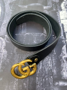GG Branded Genuine Leather Waist Belt - 115cm