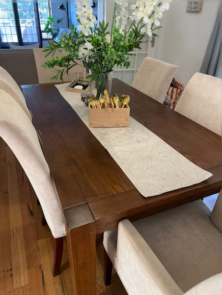 Coricraft Solid Wood Dining Table & 6 Dining Chairs