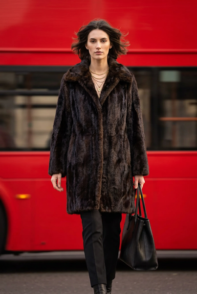 H&M Brand New Faux Fur Coat (Choc Brown) Size Medium