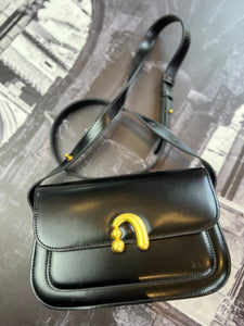 Brand New Black Crossbody Bag with front gold detail