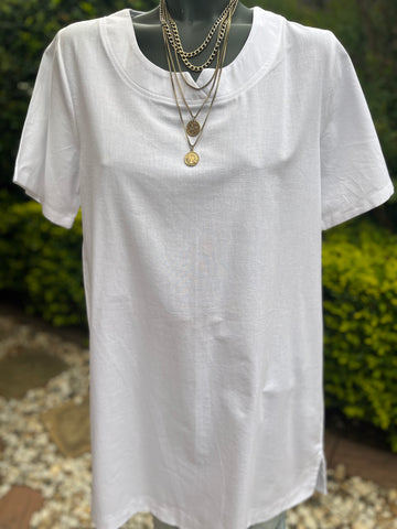 Brand New White Linen Dress/Long Length Top - Size Medium