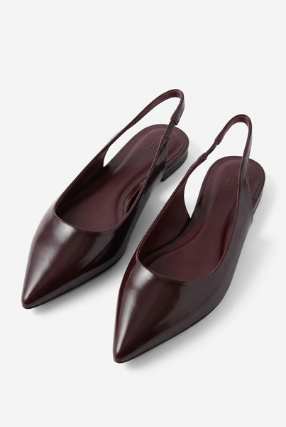 H&M Brand New Burgundy Flat sling backs - Size 4
