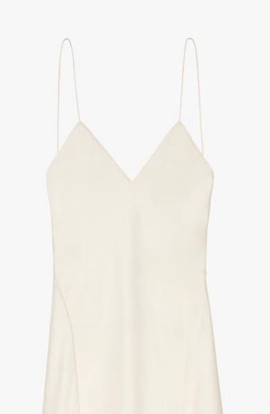 Zara/Kaia Gerber Collection Brand New Cream Evening dress - Open low back, Front high slit - Size Large