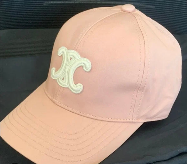 CELINE Triomphe Preowned Unisex Pink Baseball Cap with front LOGO (Retail R10300)