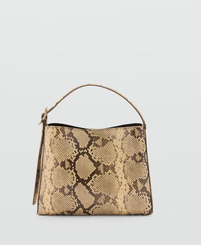 MANGO Brand New Snakeskin Shoulder Bag (crossbody strap included)