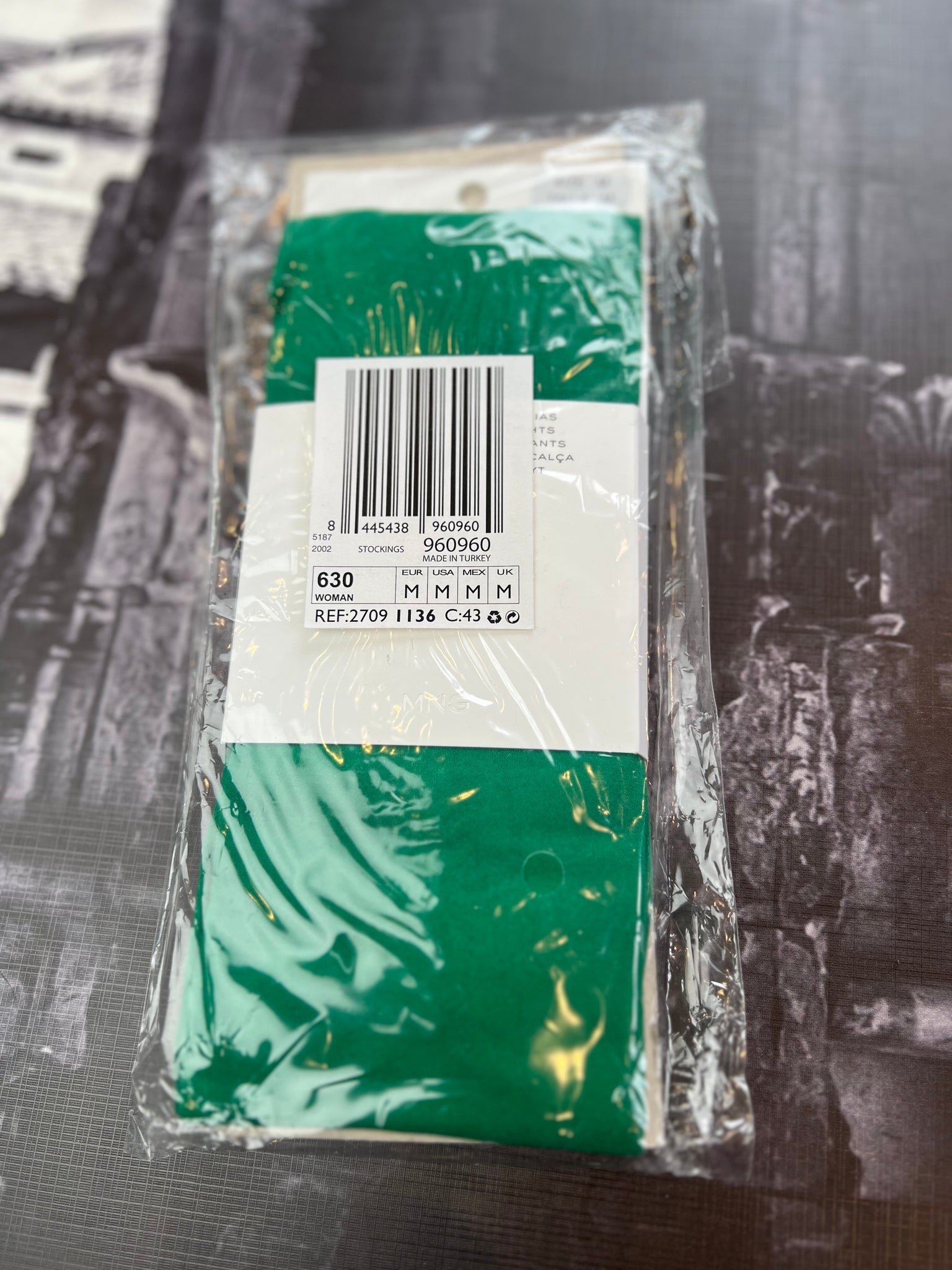 MANGO Brand New Green Pantihose/Stockings - Size Medium