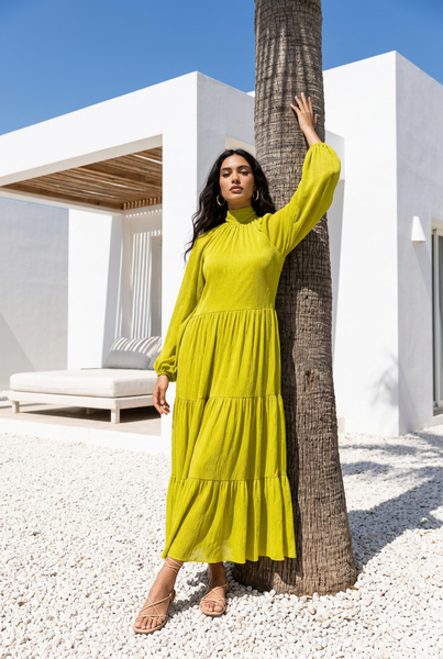 Brand New Summer Lime Green Cocktail Dress with Open Back Detail - Size 10