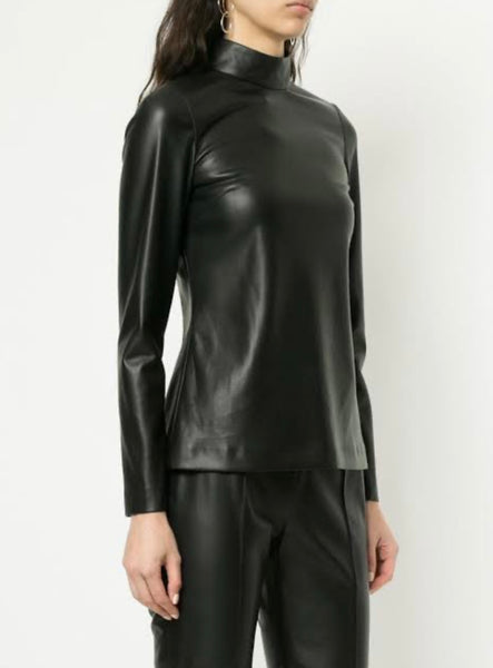 H&M Brand New Faux Leather Turtle Neck - Size Medium