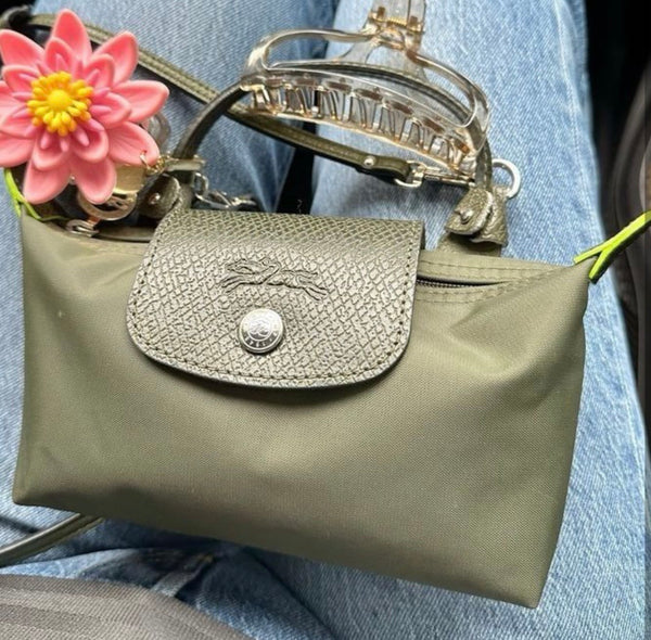 Longchamp LePliage Brand New Pouch Mini Bag (Olive Green)