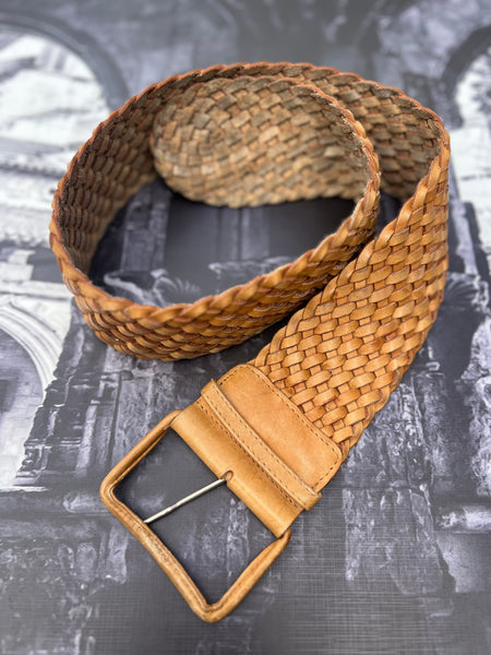 Genuine Leather Thick Brown Waist Belt - 93cm