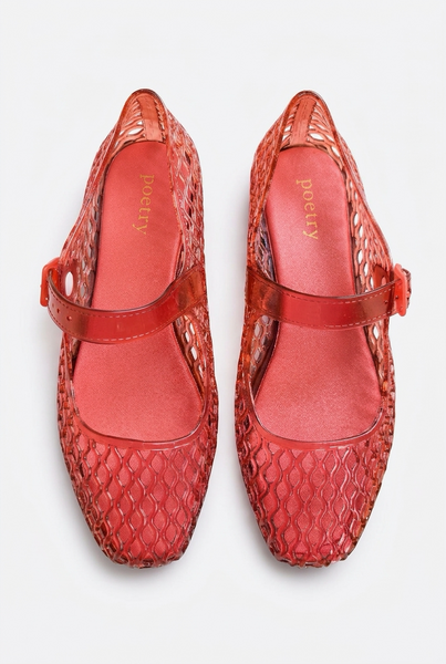 POETRY Brand New “Jelly” Pumps RED - Size 5/38