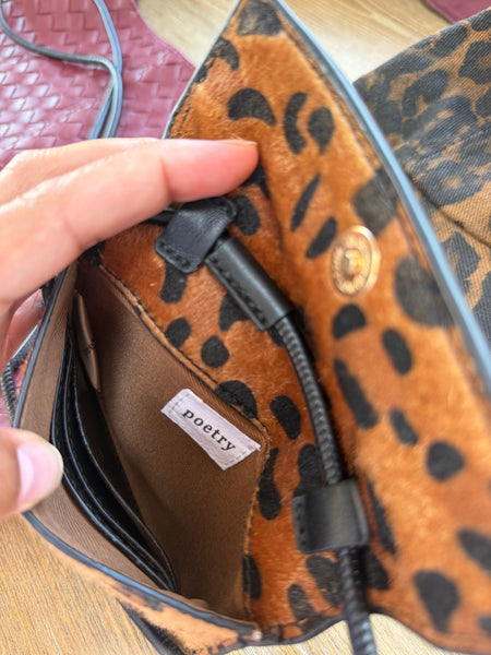 POETRY Brand New Leopard Hair Mini Crossbody bag/wallet