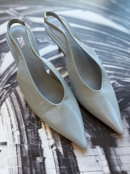 Zara Brand New Baby Blue Slingbacks - Size 4
