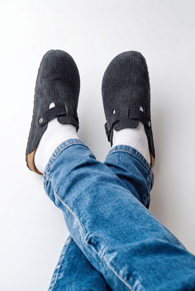 Birkenstock (ORIGINAL) Navy “Cordoroy” Clogs - Size 40