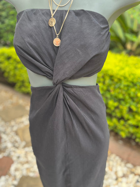 Zara Brand New BoobTube Dress with Cut Out Detail - Size Medium