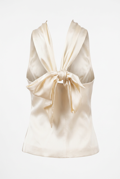 Zara Brand New Satin Top with neck and back detail - Size Large