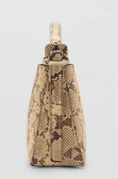 MANGO Brand New Snakeskin Shoulder Bag (crossbody strap included)