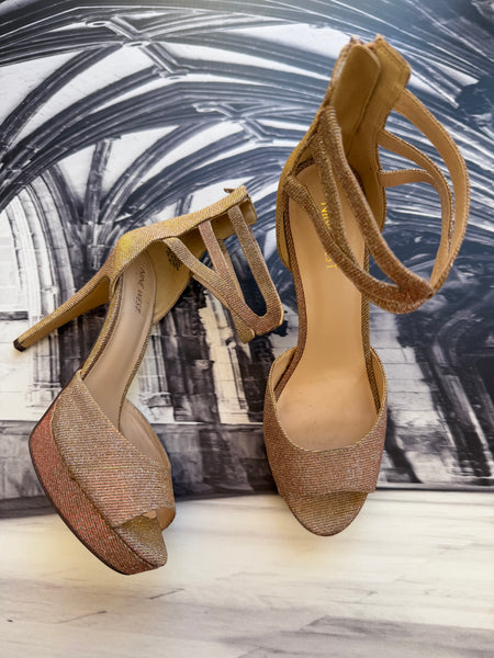 Nine West Glitter PeepToe Heels - Size SA 7.5 (W9.5)