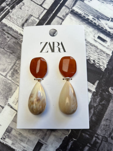 Zara Brand New Earrings (brown&red)