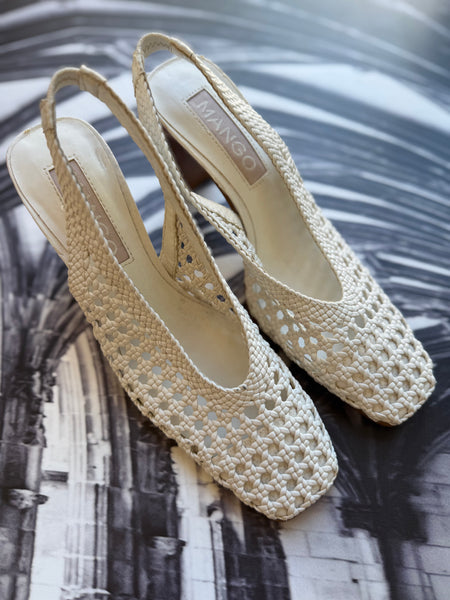 MANGO Brand New White Heels - Size 4
