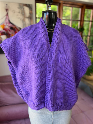 100% Handmade Brand New Knitted Purple Kimono (Short) Free Size