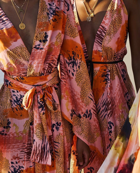 BeachCult Brand New Bold Printed Wrap Dress - Size Large (Retail R2900)