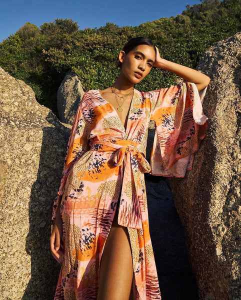 BeachCult Brand New Bold Printed Wrap Dress - Size Large (Retail R2900)
