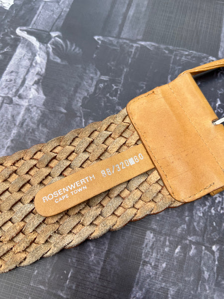 Genuine Leather Thick Brown Waist Belt - 93cm
