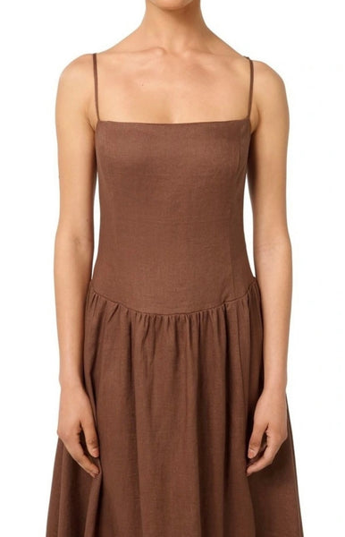 Forever New Brand New LINEN “dropped waist” Dress - Size 10