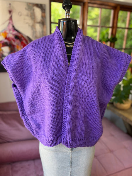100% Handmade Brand New Knitted Purple Kimono (Short) Free Size