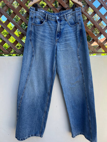 Zara Brand New Wide Leg High Waist (Long length) Jeans - Size EUR40