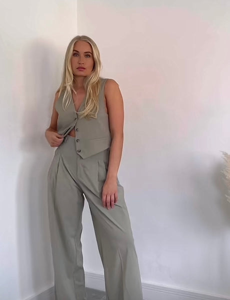 Zara Brand New 2 Piece Set (Waistcoat & High waist pants) Size Medium (tags still attached)