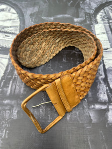 Genuine Leather Thick Brown Waist Belt - 93cm