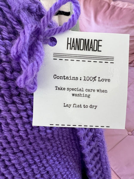 100% Handmade Brand New Knitted Purple Kimono (Short) Free Size
