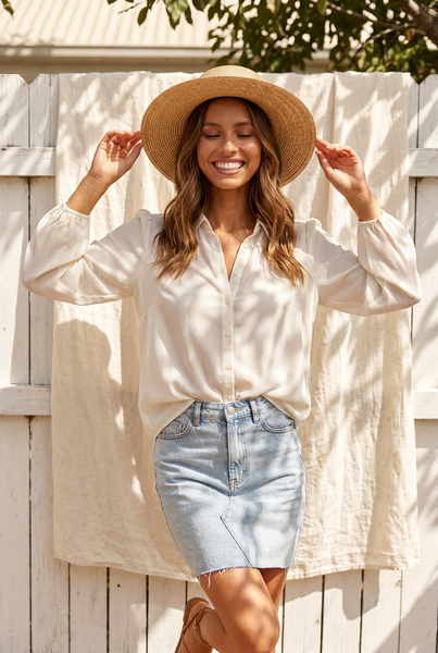 Brand New Cream Blouse - Size Medium