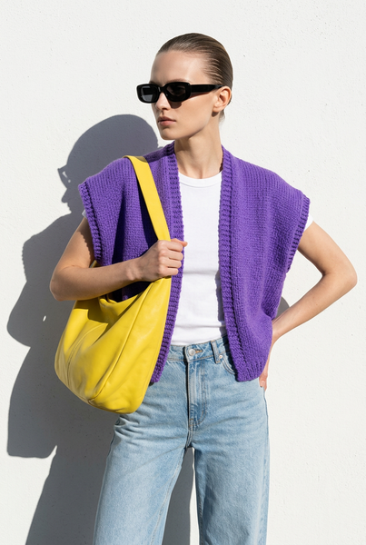 100% Handmade Brand New Knitted Purple Kimono (Short) Free Size
